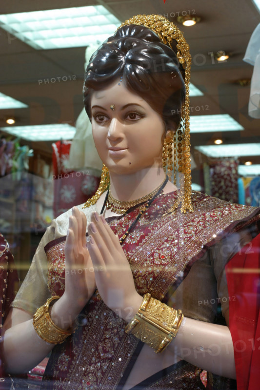 France, Paris 10e, rue du faubourg saint denis, communaute indienne, boutique, vetements, sari, mannequin,