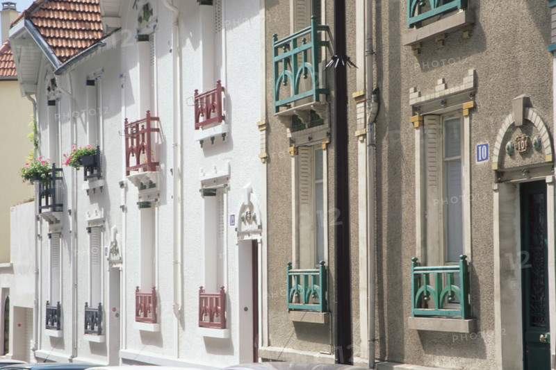 France, Paris 13e, maisons identiques, pavillons, rue Henri pape, habitat ouvrier,