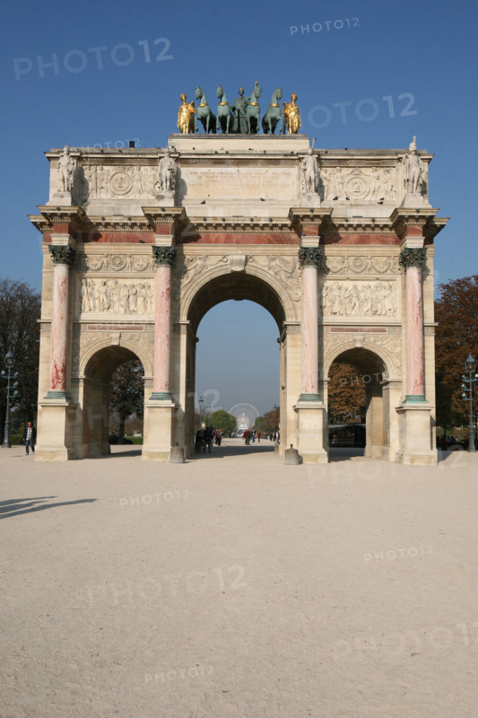 France, Paris 1e, jardin des tuileries, arc de triomphe du carousel