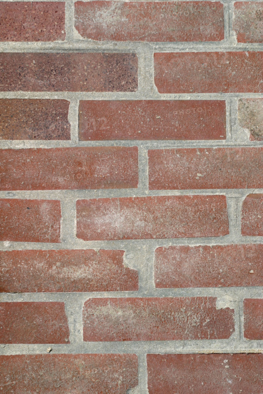 France: Normandie, mur de briques, joints de ciment, detail construction, habitat, materiaux,