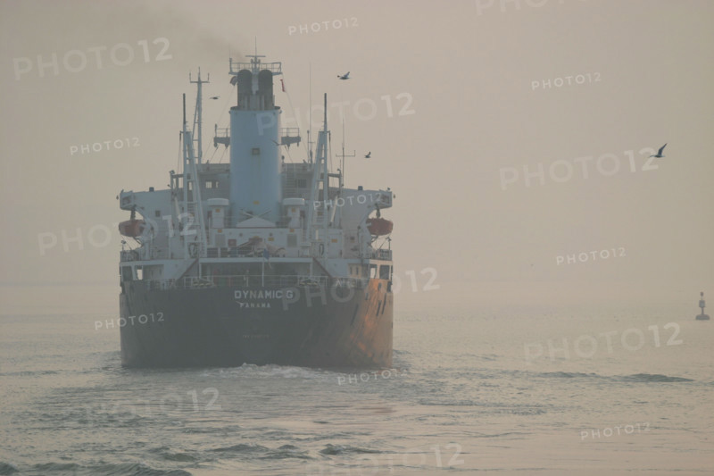 France : Normandie, Seine Maritime, vallee de la Seine, grand port de mer de Rouen, cargo dynamic G,