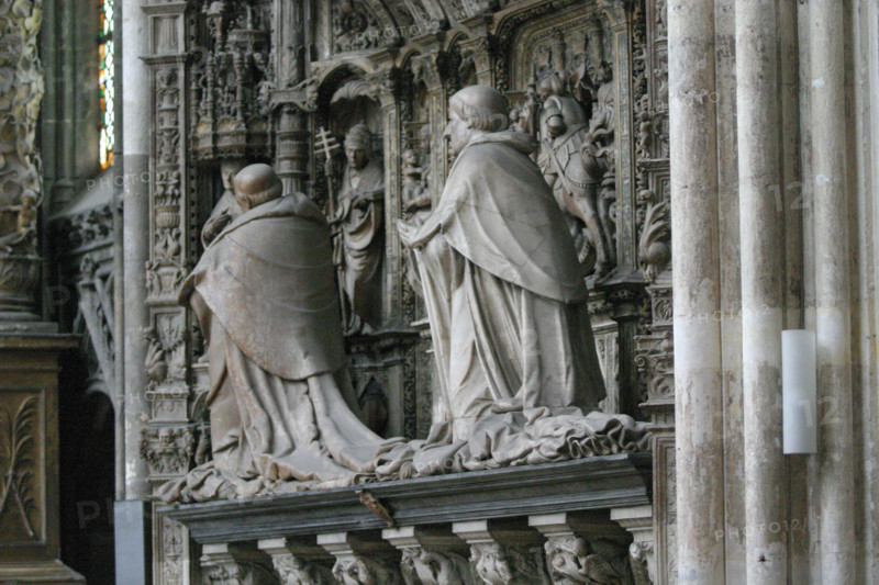 France, Haute Normandie, Seine Maritime, Rouen, cathedrale Notre-Dame, art gothique, sepulture, sculpture, monument funeraire, Chapelle de la Vierge, 
tombeau des cardinaux d'amboise