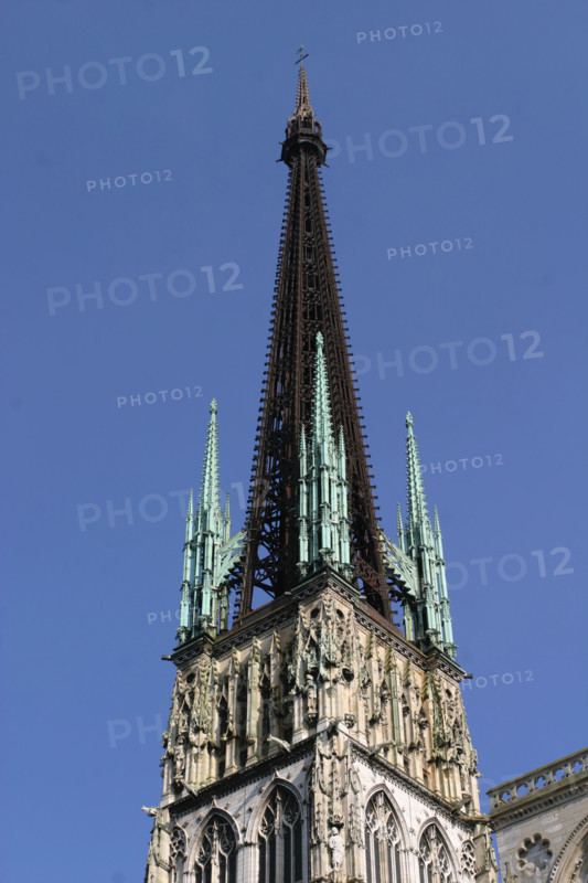 France, Haute Normandie, Seine Maritime, Rouen, cathedrale Notre-Dame, detail de la fleche, 151 metres, ferdinand marrou ferronnier d'art,
