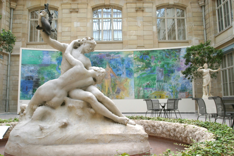 France, Haute Normandie, Seine Maritime, Rouen, musee des beaux arts, 1 place restout, jardin des sculptures, tableau la Seine de raoul dufy,