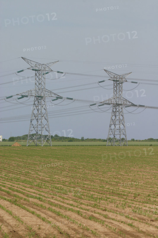 France, Haute Normandie, Seine Maritime, pays de Caux, Penly, pylones, lignes haute tension au depart de la centrale electronucleaire de Penly, energie, environnement, developpement durable,