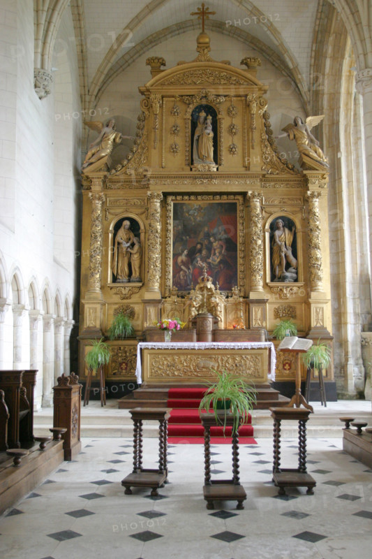 France, Haute Normandie, Seine Maritime, pays de Caux, le bourg dun, eglise, choeur, retable,