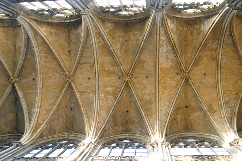 France, Haute Normandie, Seine Maritime, Rouen, cathedrale Notre-Dame, art gothique, nef, voutes,