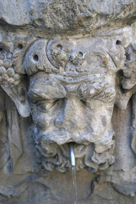 France, Haute Normandie, Seine Maritime, Rouen, fontaine saint Maclou adossee a l'eglise saint maclou rue Martainville, sculpture,
