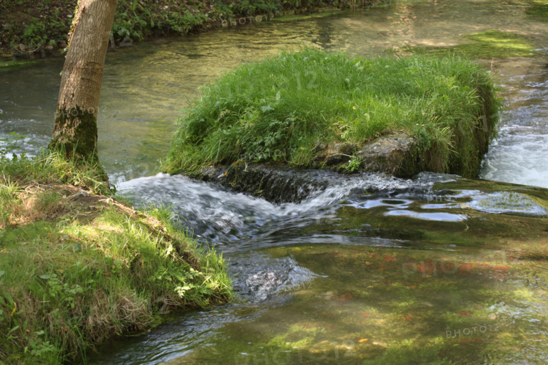 France, Haute Normandie, Seine Maritime, pays de Caux maritime, vallee de la Durdent, cours d'eau, riviere, ilot