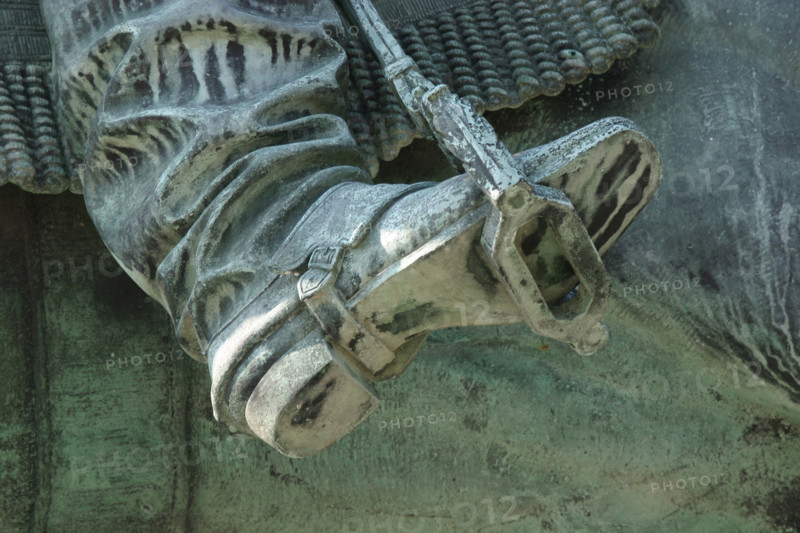 France, Basse Normandie, Manche, Cotentin, Cherbourg, detail de la statue de Napoleon bonaparte, sculpteur armand le veel, bronze,