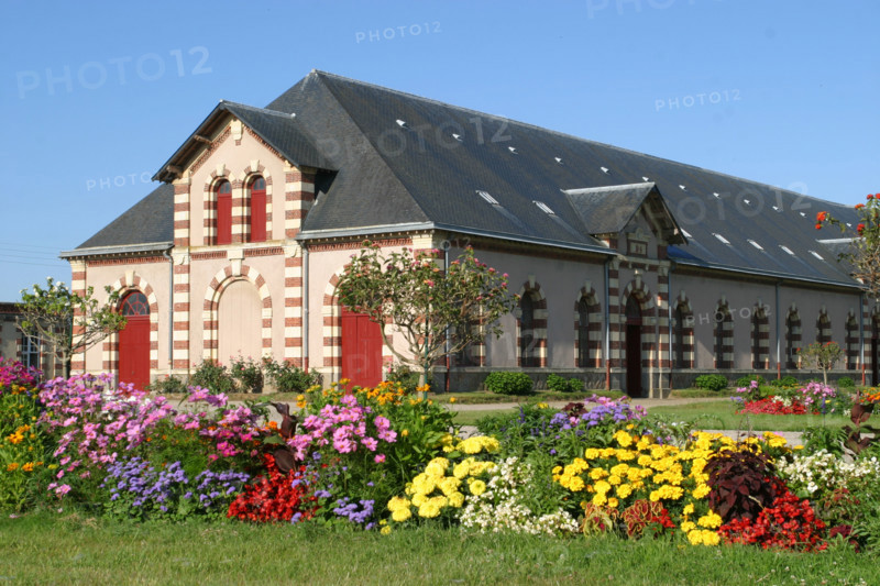 France, Basse Normandie, Manche, pays de saint lo, haras national de saint lo, ecuries, cour, cheval, hippisme, selle francais,