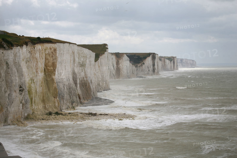 France, picardie, somme, ault, pays de la bresle maritime, tempete, mer forte, panorama, vent, vagues, falaise, cote d'albatre,