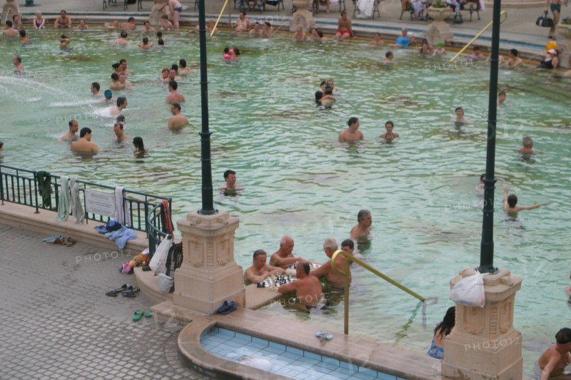 europe, Hongrie, budapest, bains szechenyi, thermes, station thermale, piscine, thermalisme, colonnes, architecture, eau, baignade,
