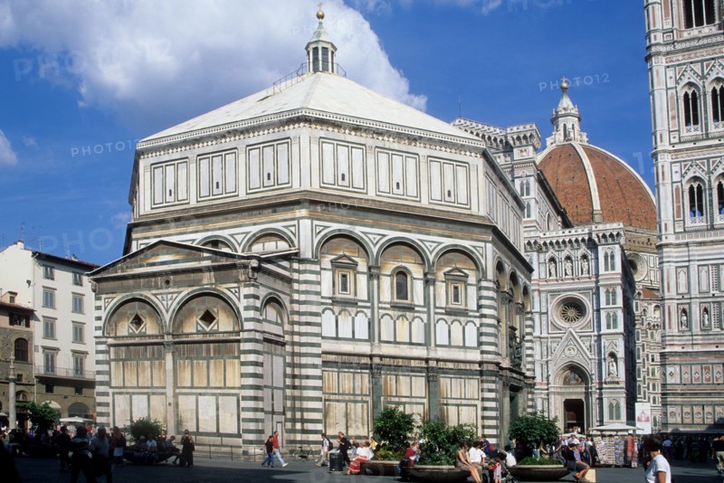 Italie, toscane, florence, firenze, renaissance italienne, baptistere, santa maria del fiore, campanile de giotto, marbre, duomo,