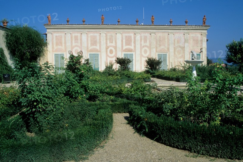 Italie, toscane, florence, firenze, jardin boboli, pelouse, palais, statues sculpture, balustrade, eau, parc, renaissance italienne,