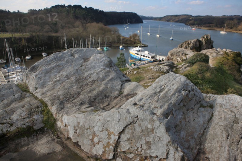 France, Bretagne, Morbihan, la roche bernard, vilaine, ville, port, promontoire, rocher, panorama, bateaux,