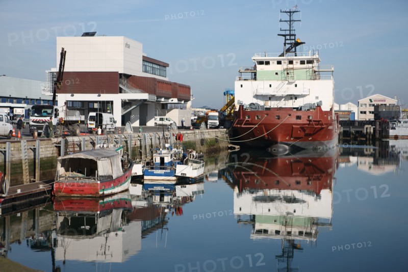 France, region nord, pas de calais, boulogne sur mer, port, bassin Napoleon, port de plaisance, cargo,
