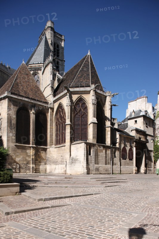 France, ile de france, paris 4e arrondissement, le marais, eglise saint gervais et saint protais, facade, rue des barres,