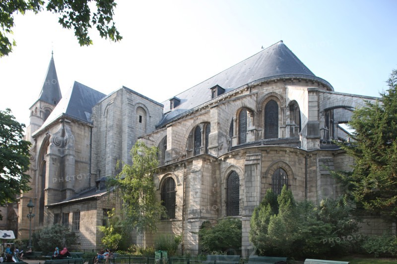 France, ile de france, paris 6e, saint germain des pres, eglise saint germain, religion catholique, chevet, jardin,
