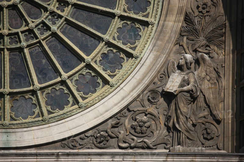 France, ile de france, paris 8e arrondissement, place saint augustin, eglise saint augustin architecte victor baltard, detail facade,