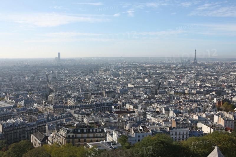 France, ile de france, paris 18e arrondissement, butte montmartre, basilique du sacre coeur, panorama depuis le dome, vue generale, paysage urbain,