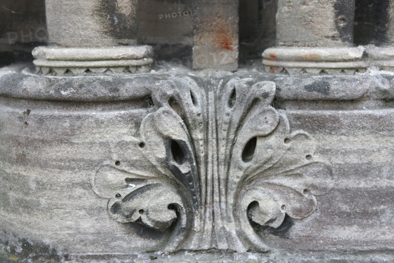 France, Basse Normandie, calvados, bessin, bayeux, cathedrale, decor base colonnette, portail, porche, sculpture,