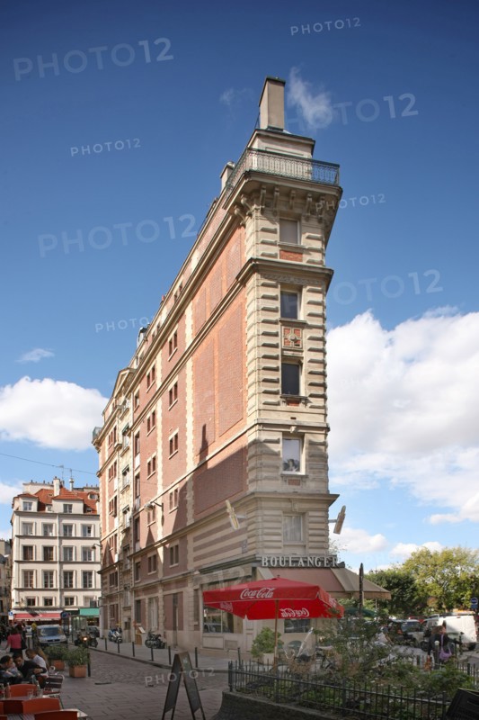 France, Ile de France, paris 5e arrondissement, immeuble ilot sur les rues galande et lagrange,