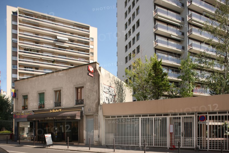 France, Old building surrounded by modern buildings