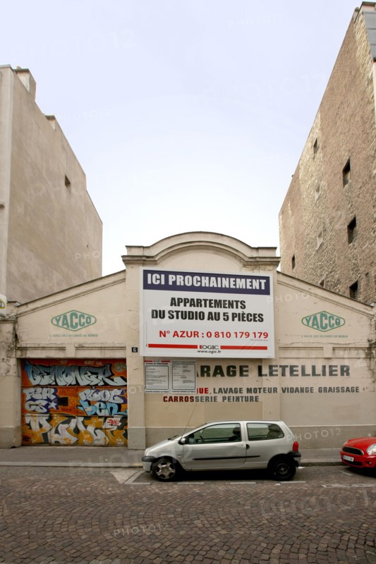 France, Ile de France, paris 15e arrondissement, 6 rue letellier, ancien garage, future construction d'un immeuble,
