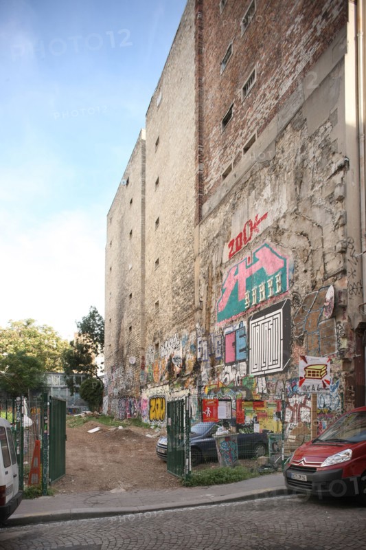 France, Ile de France, paris 20e arrondissement, belleville, rue ramponneau, parcelle vide,