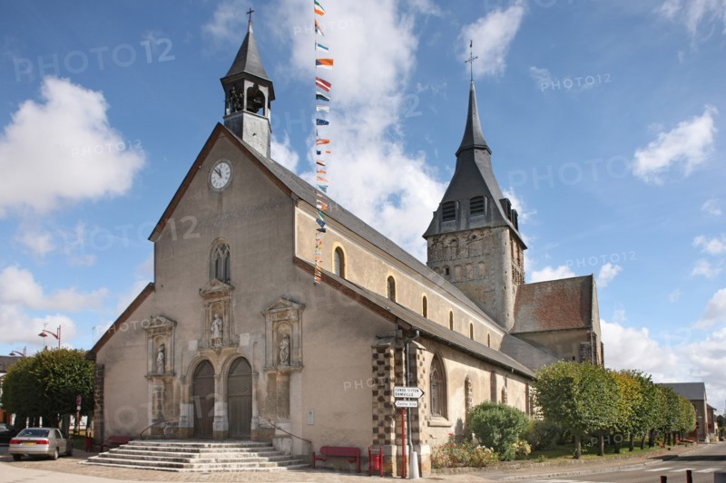 France, Basse Normandie, orne, pays d'avre et d'iton, breteuil sur iton, eglise, realisee en pierre de grison,