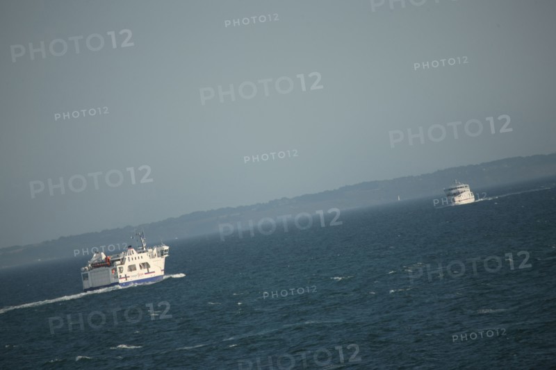 France, Bretagne, morbihan, quiberon, port maria, bateaux, chalutiers, ferry assurant la liaison avec belle ile en mer, compagnie oceane,