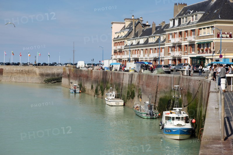 France, Haute Normandie, seine maritime, plateau de caux maritime, saint valery en caux, port, debarque et vente de la peche sur le quai, poisson, bateaux,