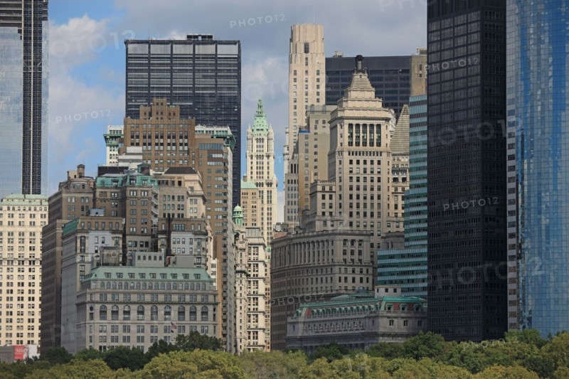usa, etat de New York, New York City, Manhattan, financial district, pointe de Manhattan, ferry pour Staten Island, buildings, baie, bateaux, statue de la liberte, Bartholdi,
