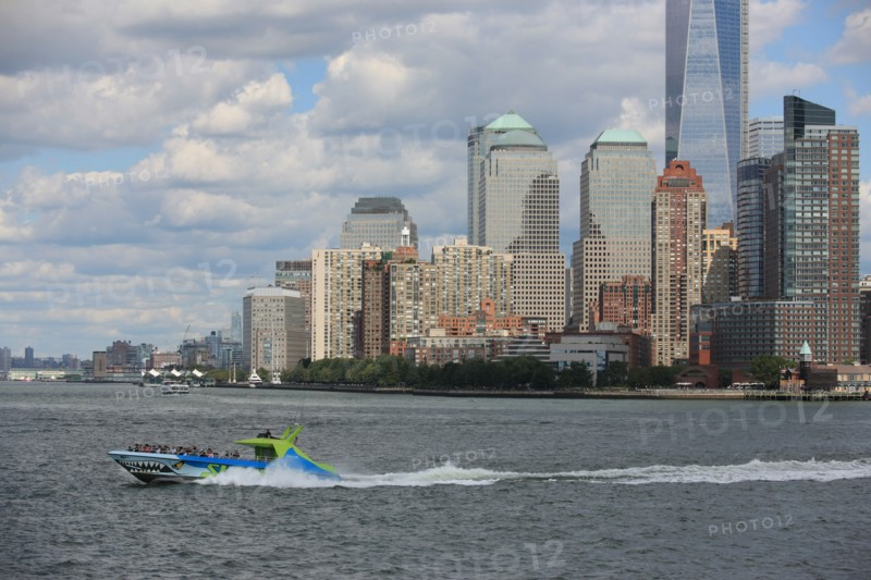 usa, etat de New York, New York City, Manhattan, financial district, pointe de Manhattan, ferry pour Staten Island, buildings, baie, bateaux, statue de la liberte, Bartholdi,