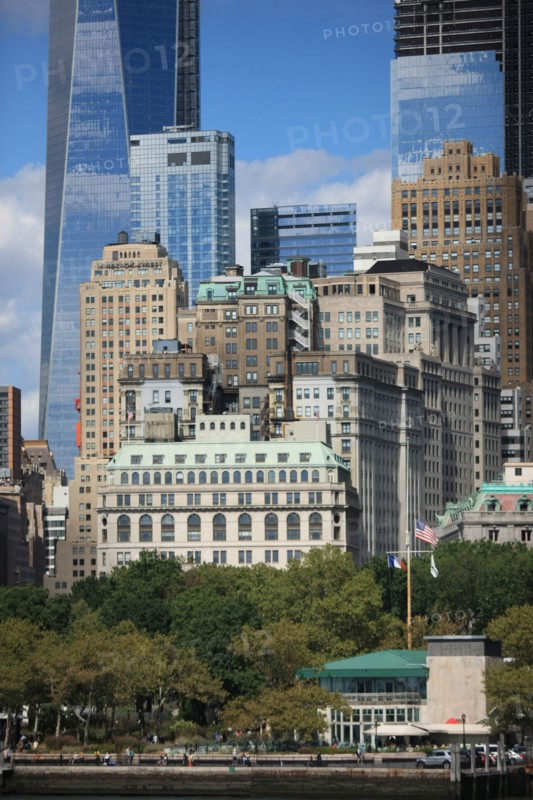 usa, etat de New York, New York City, Manhattan, financial district, pointe de Manhattan, ferry pour Staten Island, buildings, baie, bateaux, statue de la liberte, Bartholdi,
