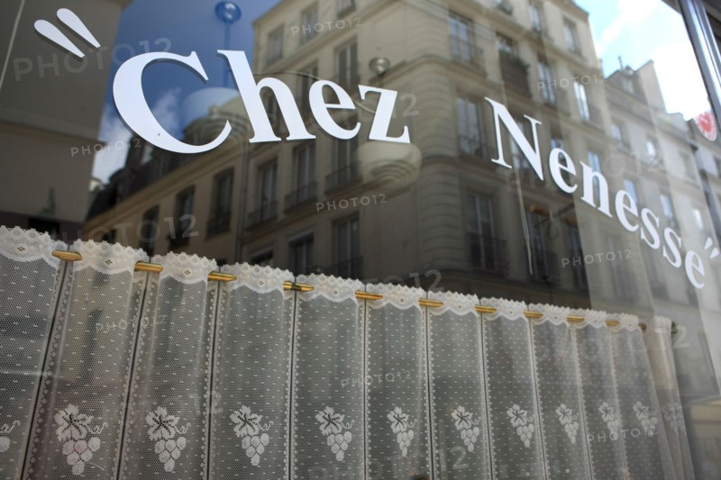 France, ile de france, paris, 3e arrondissement, marais, 17 rue de saintonge, restaurant chez nenesse, rideaux, 
Date : 2011-2012
