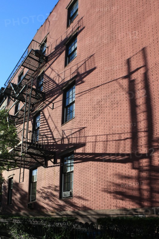 usa, state of New York, NYC, Manhattan, escaliers, mur,