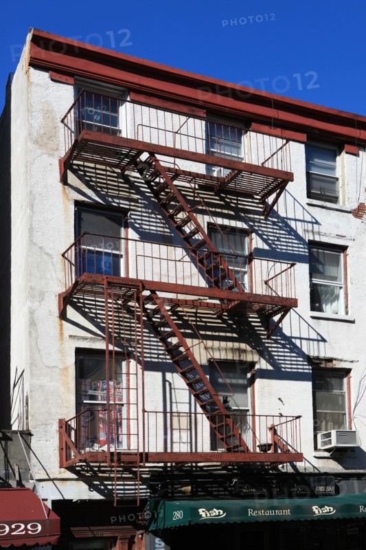 usa, state of New York, NYC, Manhattan, Greenwich Village, bleeckers street, escaliers,