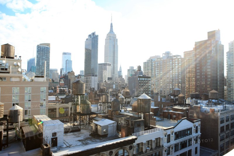 usa, etat de New York, New York City, Manhattan, Chelsea, buildings, reservoirs, depuis la terrasse de de l'hotel Four Points by Sheraton, 160W 25th, empire state,