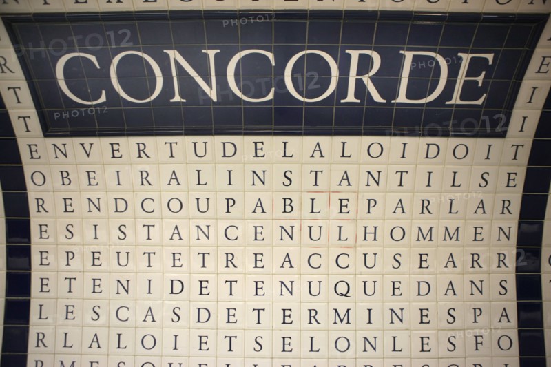 France, ile de france, paris 8e arrondissement, station de metro concorde, ligne 12.
Date : 2011-2012