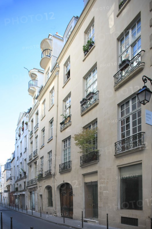 France, ile de france, paris 3e arrondissement, le marais, rue chapon, no11 maison avec lucarnes a poulie, 
Date : 2011-2012