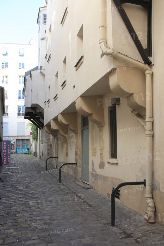 France, ile de france, paris 3e arrondissement, le marais, impasse des arbaletriers, centre culturel suisse, rue des francs bourgeois, 
Date : 2011-2012