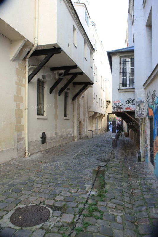 France, ile de france, paris 3e arrondissement, le marais, impasse des arbaletriers, centre culturel suisse, rue des francs bourgeois, 
Date : 2011-2012
