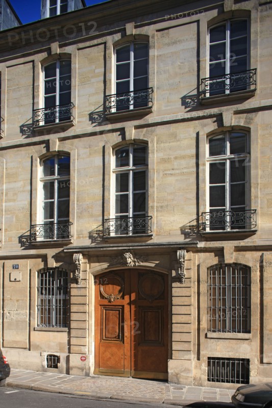 France, ile de france, paris, le marais, 3e arrondissement, 20 rue des quatre fils, hotel le feron, facade sur rue, hotel particulier, 
Date : 2011-2012