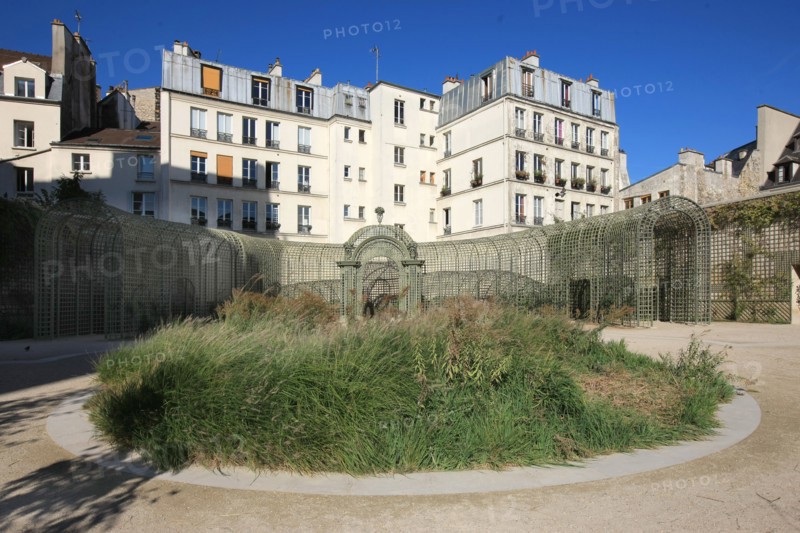 France, ile de france, paris, le marais, 3e arrondissement, jardin anne frank, derriere l'hotel de saint aignan dit aussi hotel d'avaux, musee du judaisme, 
Date : 2011-2012