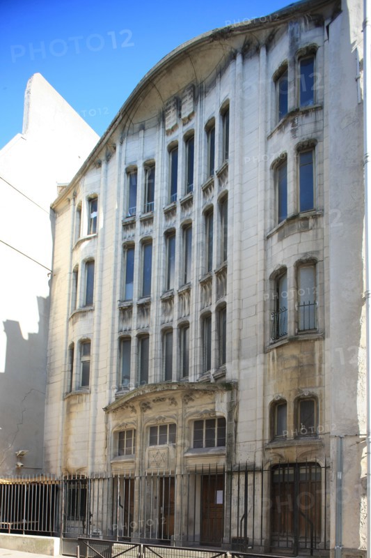 France, ile de france, paris 4e arrondissement, le marais, rue pavee, synagogue, architecte Hector Guimard, judaisme, lieu de culte, religion, 
Date : 2011-2012