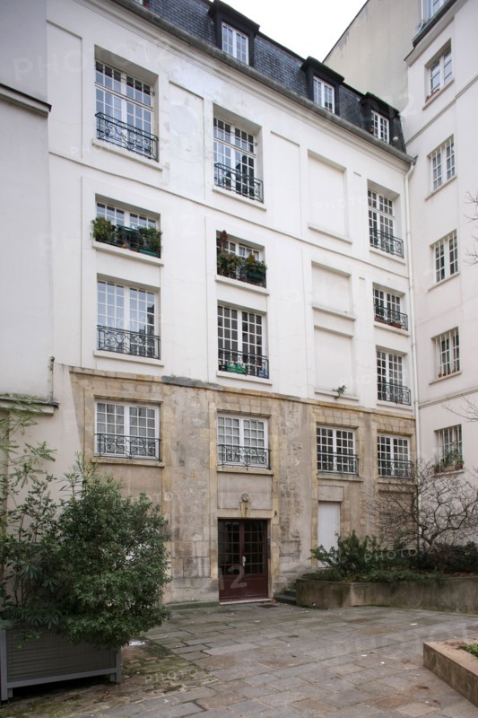 France, ile de france, paris 4e arrondissement, le marais, marche saint paul, batiment 7a de la cour rabelais, entree par la rue de l'ave maria, 
Date : 2011-2012