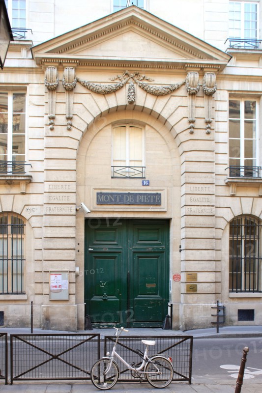 France, ile de france, paris 4e arrondissement, le marais, 16 rue des blancs manteaux, credit municipal, mont de piete, le clou, ma tante, portail, 
Date : 2011-2012