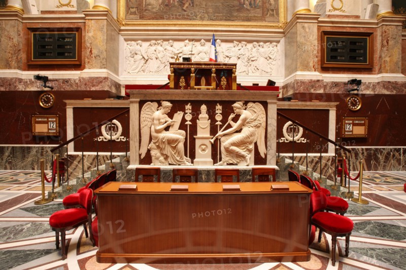 France, ile de france, paris 7e arrondissement, assemblee nationale, palais bourbon, hemicycle, chambre des deputes, institution, republique, parlement, perchoir du president

Date : 2011-2012